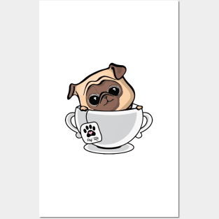 Tea Cup Pug Posters and Art